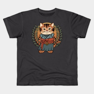 Peace Cat Samurai Kids T-Shirt